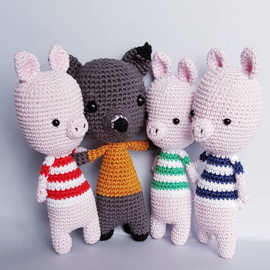 Les 3 petits cochons - création en crochet