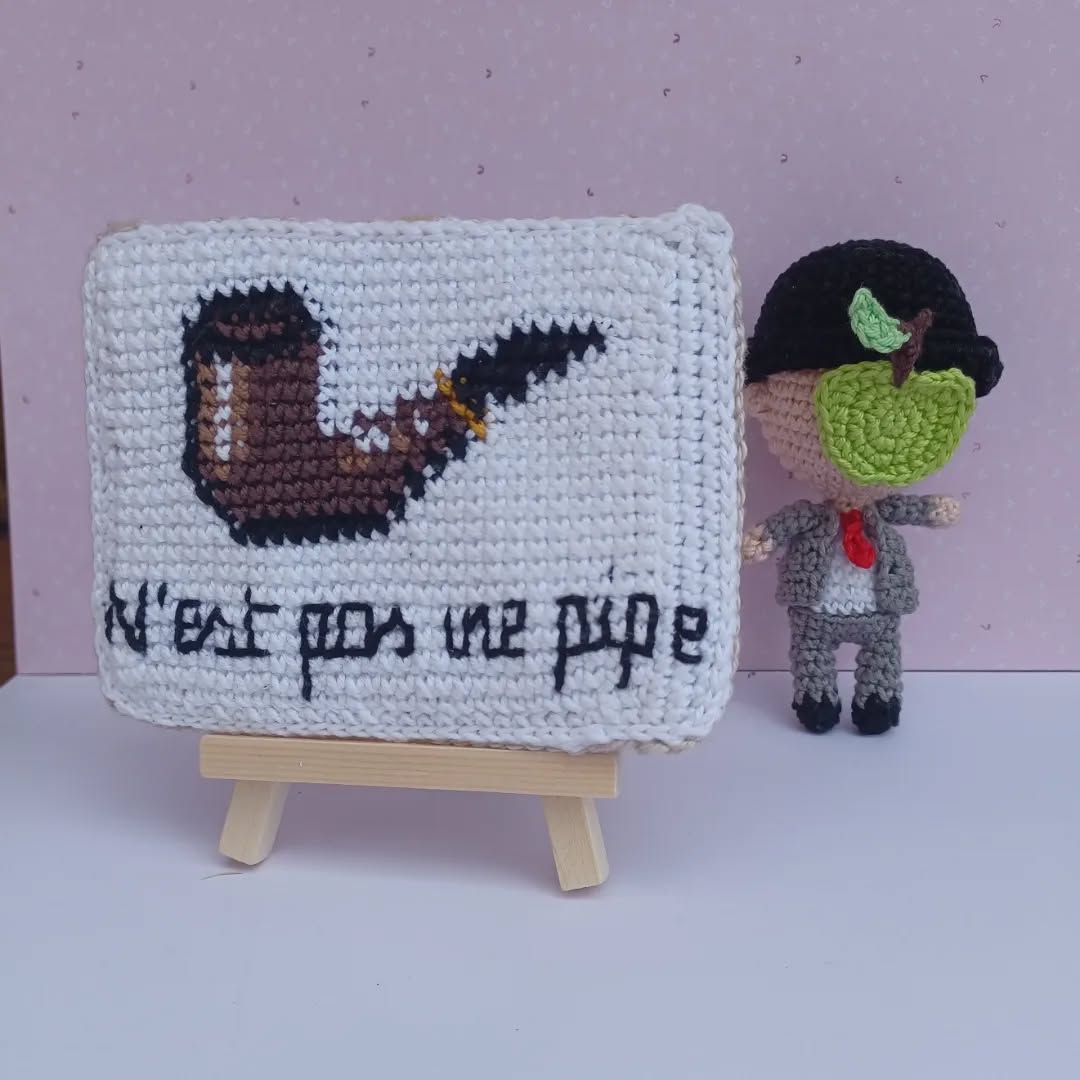 René Magritte et son tableau - création en crochet