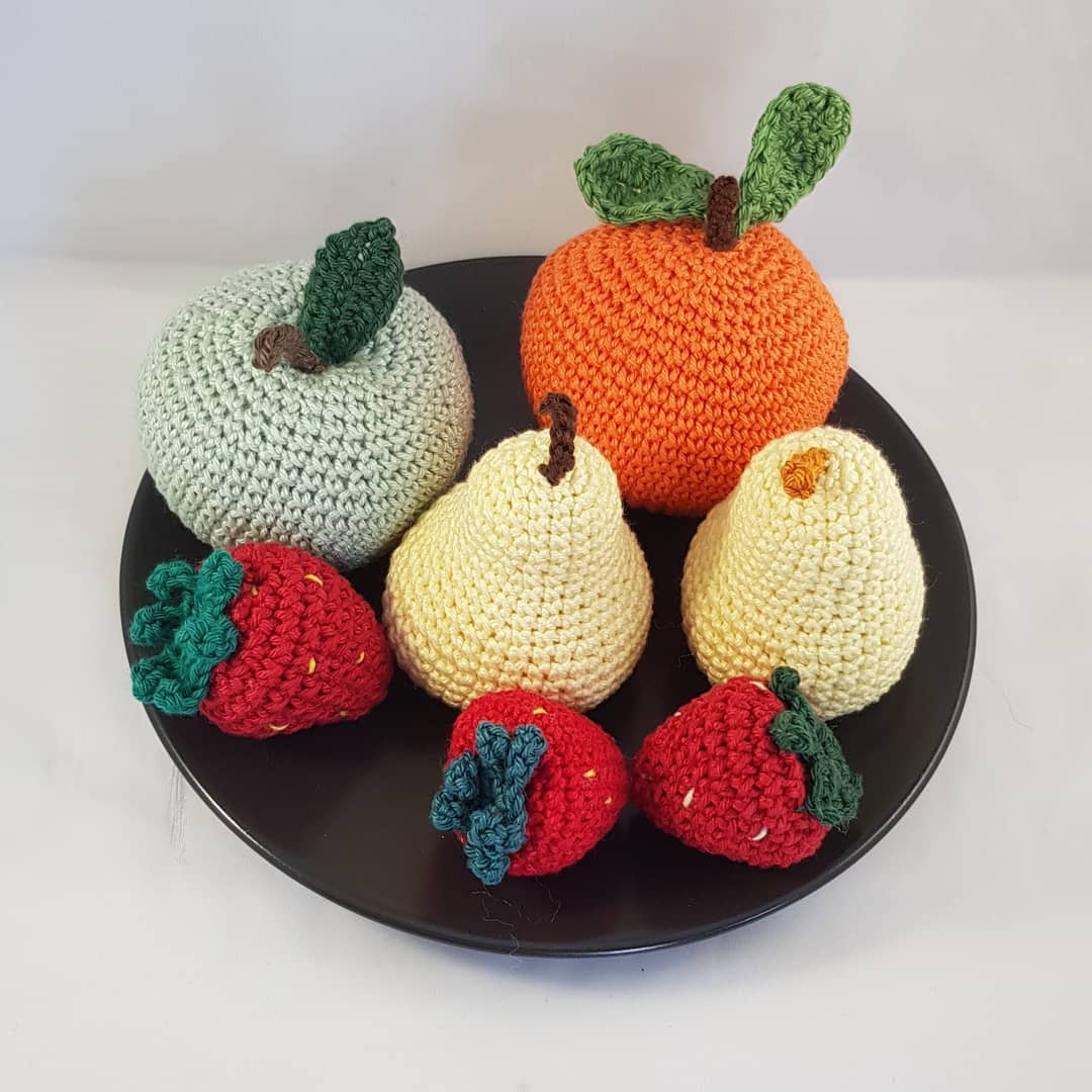Plateau de fruits - création en crochet