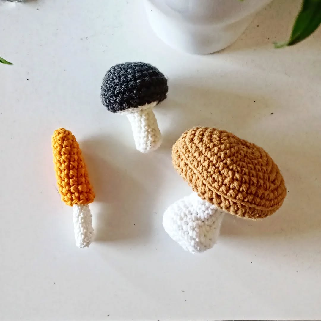 Champignons - création en crochet