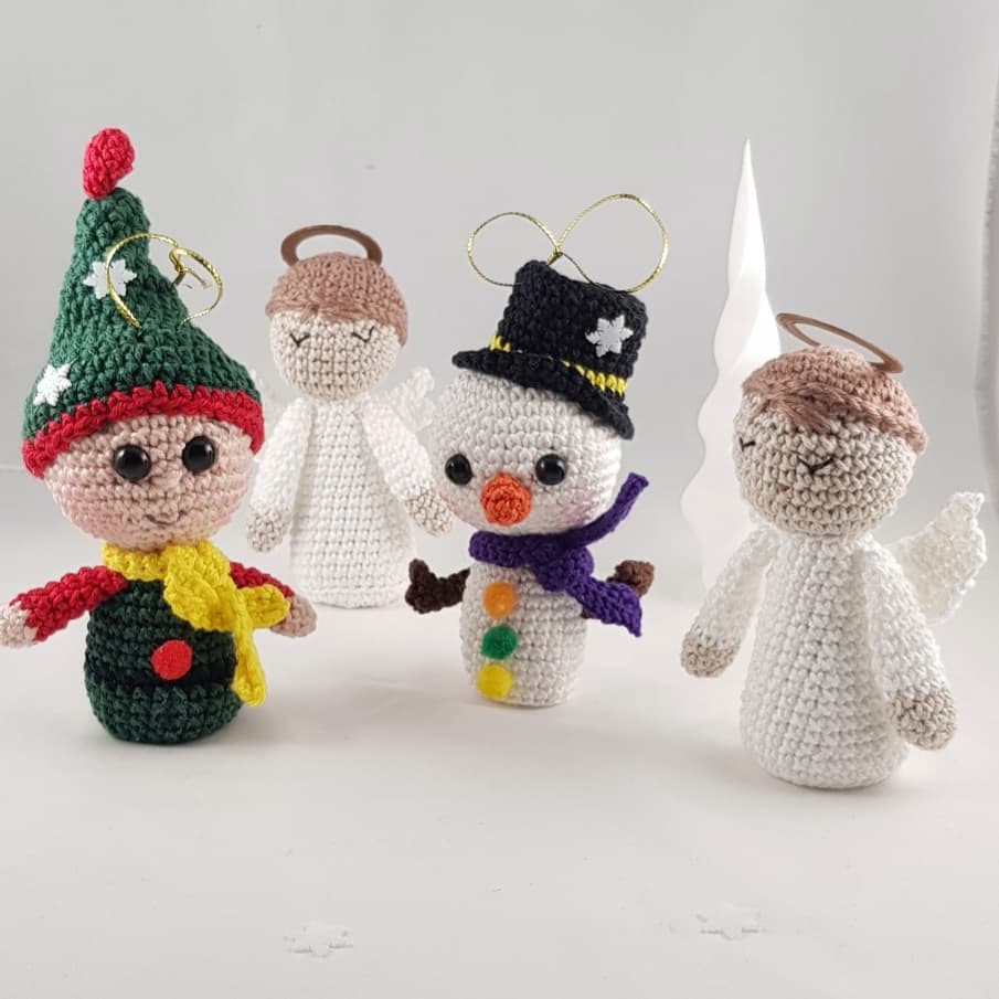 Perle , Neige et Angel - création en crochet