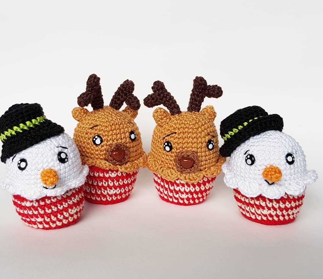 cupcake de noel - création en crochet