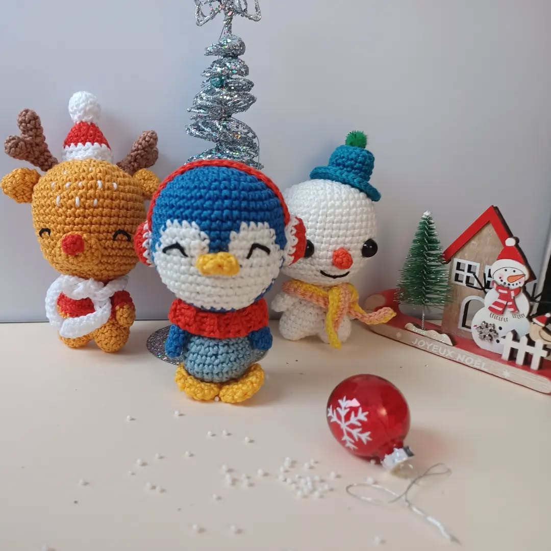 Animaux de noël - création en crochet