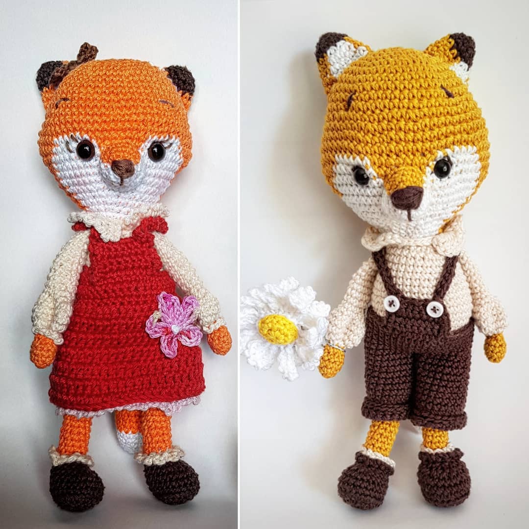 Monsieur et Madame Renard - création en crochet